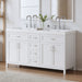 59.1" Minimalist Double Sink Bathroom Vanity With Top, Soft Close Doors & Drawers - White Noble House