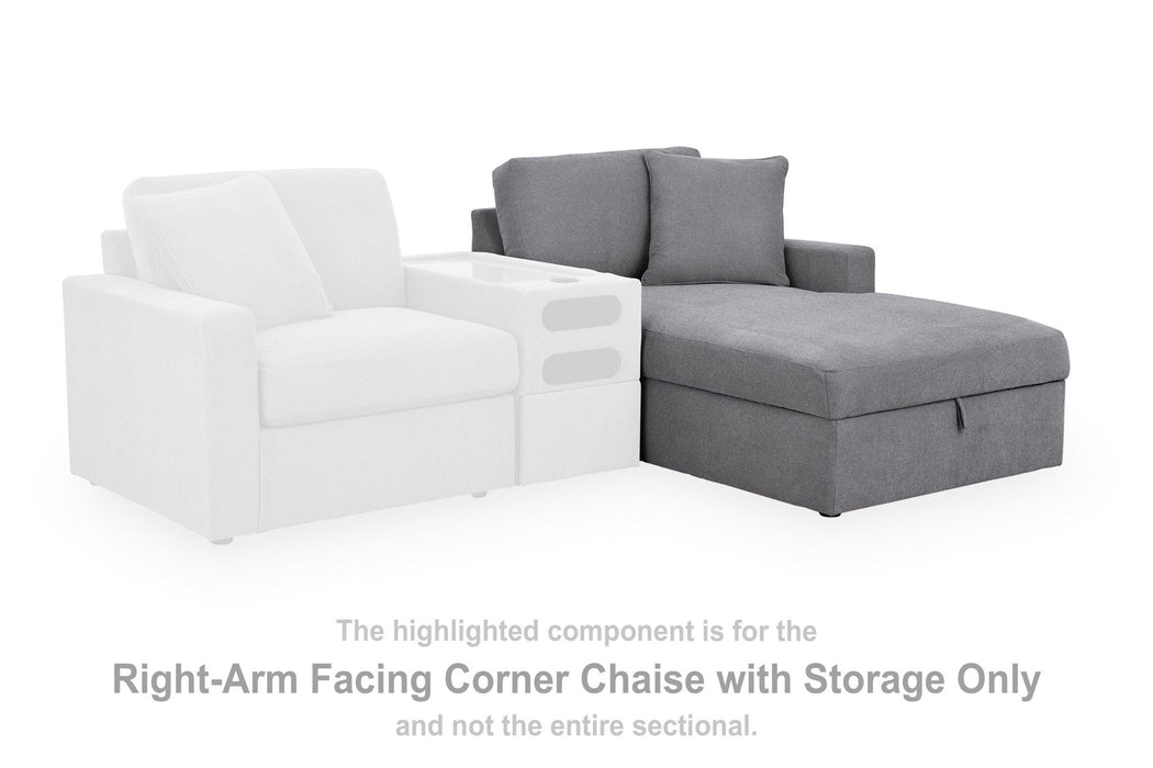 Modmax - RAF Corner Chaise With Storage - Granite Signature Design by Ashley®