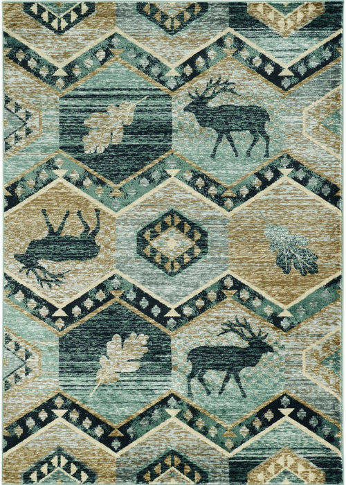 8' X 10' Lodge Area Rug - Seafoam