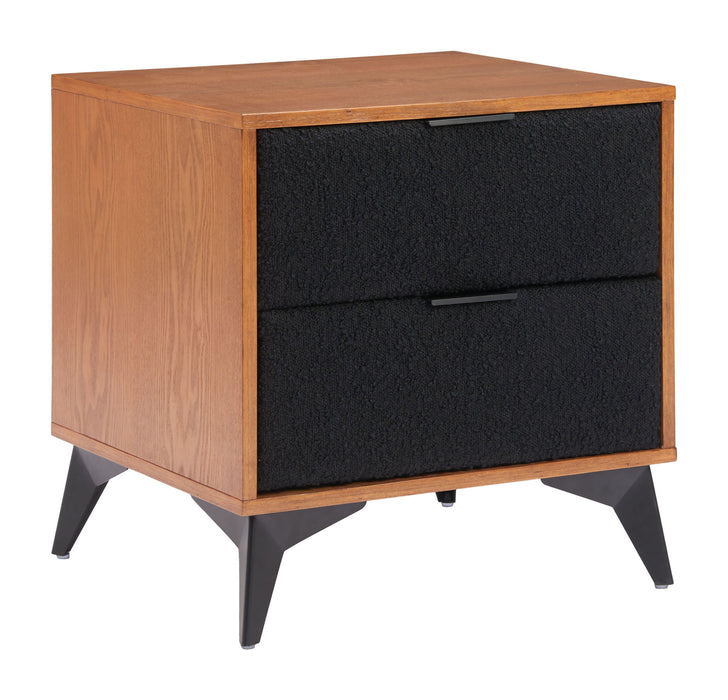Zarif - Nightstand - Black / Walnut Zuo Modern