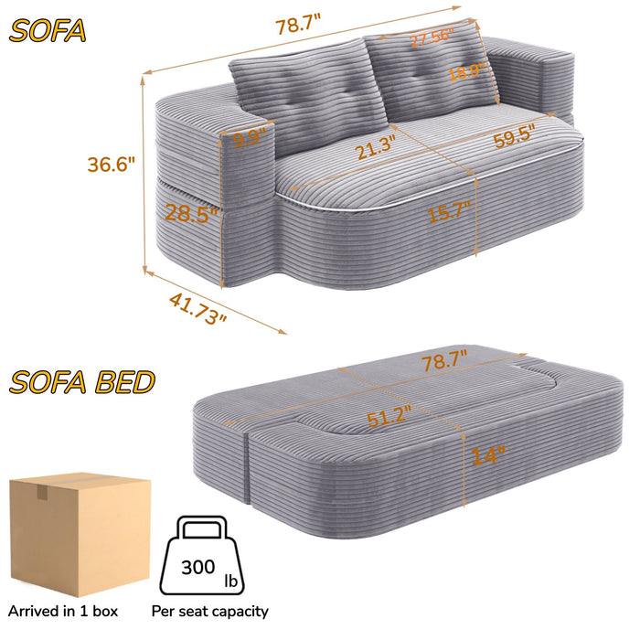 Convertible Floor Sofa Bed With Multi Functional Blanket Home Essentials