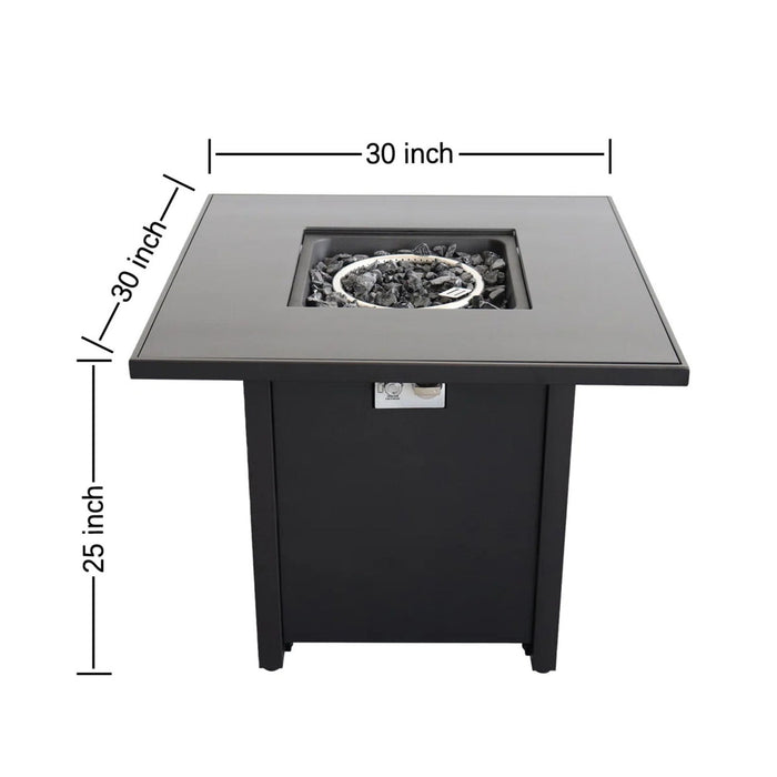 Powdercoated Fire Pit With Top - Black LSI Patio Furniture