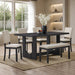 Dining Table Set, Rectangular Kitchen Table With Upholstered Chairs Home Essentials