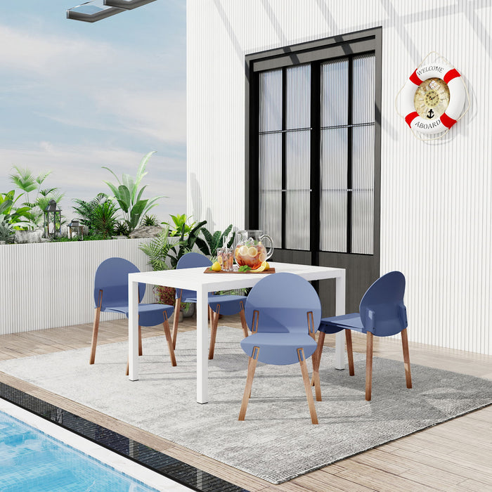 4 Piece Set Of Single Chairs With Long Table Home Essentials