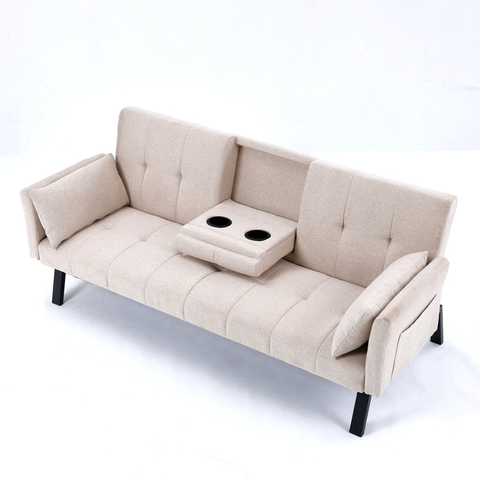 Sofa Bed With Foldable Design And Cup Holder Home Essentials
