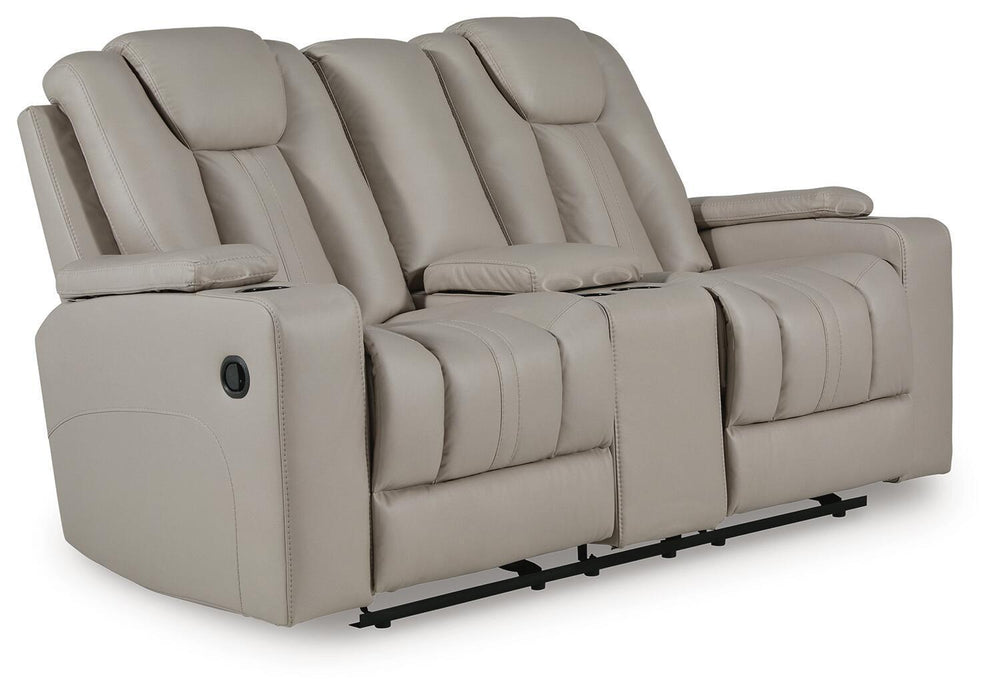 Elevate Edges - Glide Reclining Loveseat With Console - Coin Signature Design by Ashley®