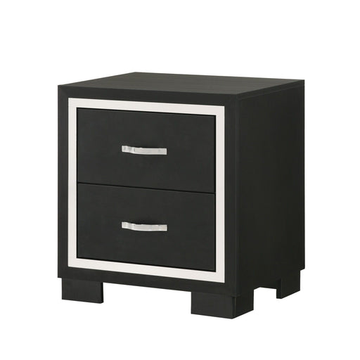 2 Drawer Bedroom Nightstand With Handles - Black Home Essentials