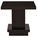 Mbala - Square Pedestal End Table - Cappuccino Furniture Max