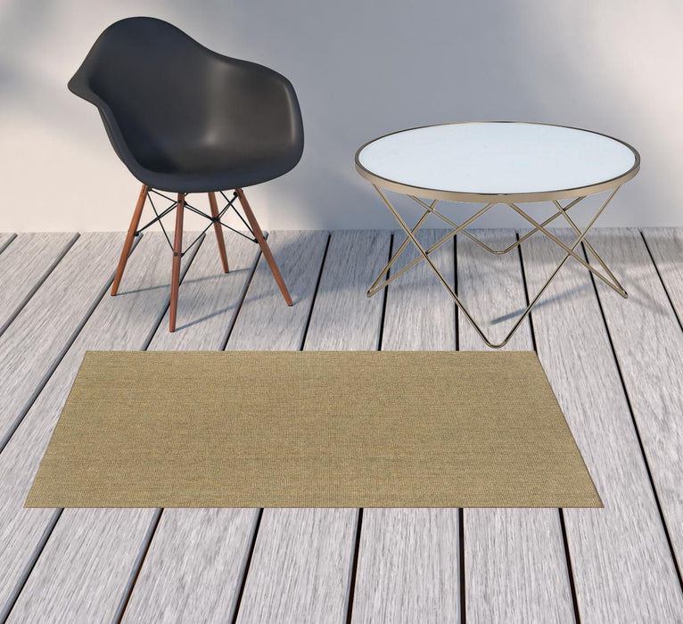 2' X 4' Stain Resistant Area Rug Indoor & Outdoor - Tan