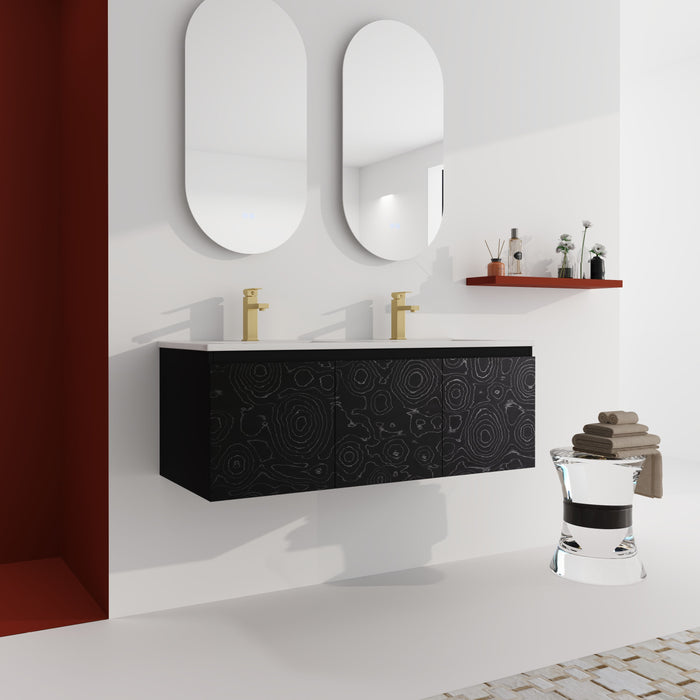 48'' Floating Wall - Mounted Bathroom Vanity & Soft - Close Cabinet Door, KD - Package - Black