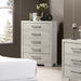 1 Piece Chest With Square Legs And Sleek Handles - Antique White Home Essentials