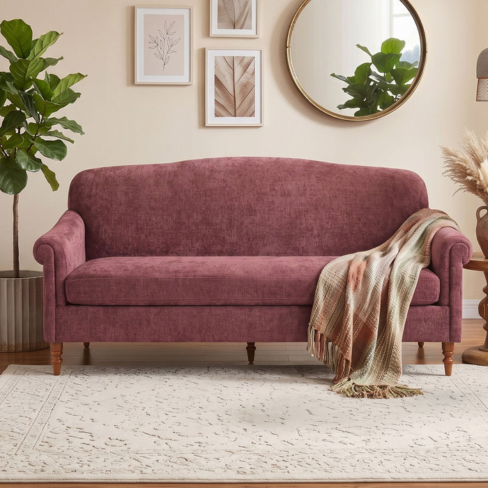 Loveseat Sofa, 2 Seater Couch With Rolled Arms Noble House