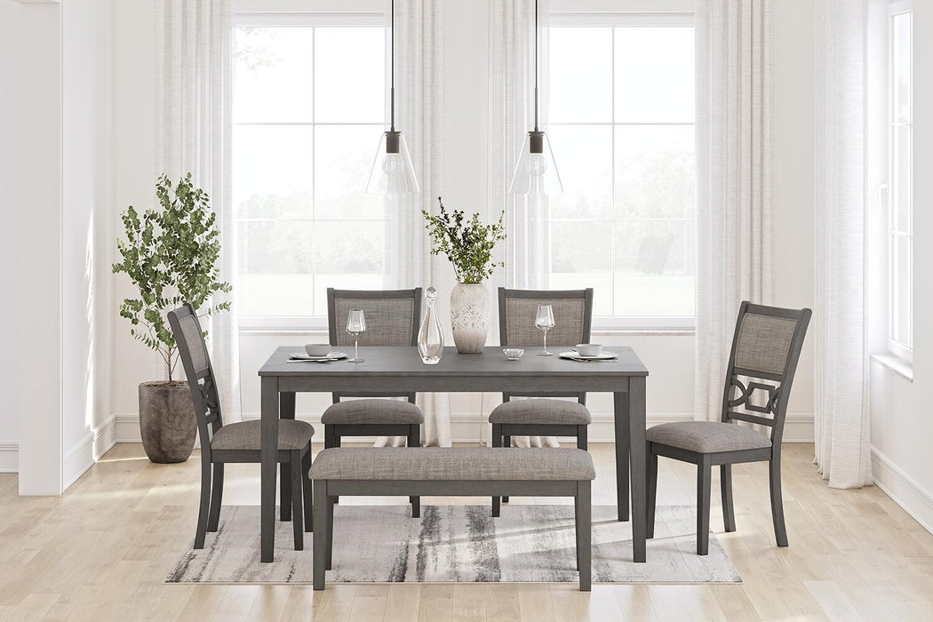 Wrenning - Dining Room Table Set (Set of 6) - Gray Signature Design by Ashley®