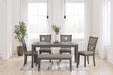 Wrenning - Dining Room Table Set (Set of 6) - Gray Signature Design by Ashley®