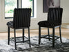 Mervannie - Upholstered Barstool (Set of 2) - Black Signature Design by Ashley®