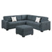 Casual Simple Tufted Sectional 4 Piece Set With USB Loveseat Home Essentials