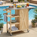 Foldable Outdoor Kitchen Island With Storage Cabinet Hearth and Haven