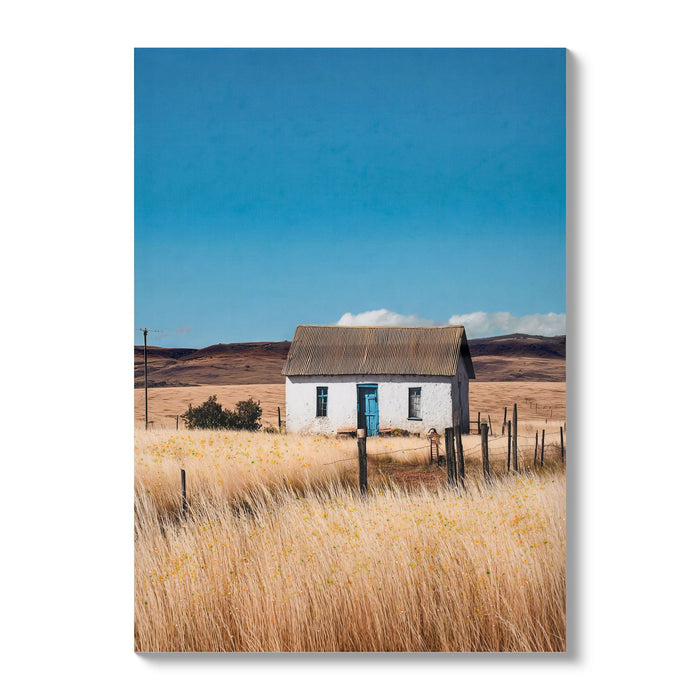 House, Barn Picture Wall Art For Home Decor - Natural / Blue Daily Nest