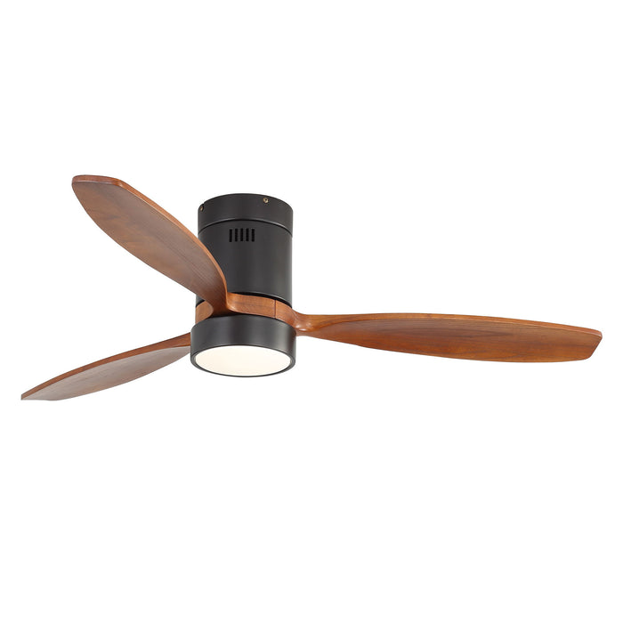52" Reversible Ceiling Fan With Dimmable Light And Remote Control, DC Motor, Memory Function - Matte Black Daily Nest
