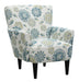 Floral Accent Chair - Blue - Wood Emerald Home