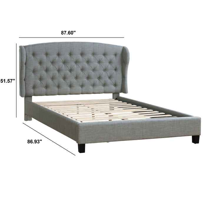 Bed With Adjustable Button Tufted Headboard Home Essentials