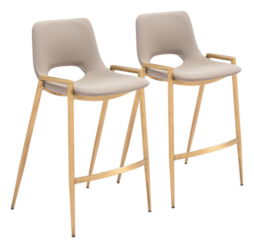 Desi - Counter Stool With Gold Legs (Set of 2) Zuo Modern