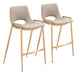 Desi - Counter Stool With Gold Legs (Set of 2) Zuo Modern