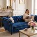 3 Person Sofa With Deep Seat, Tufted Backrest Home Essentials
