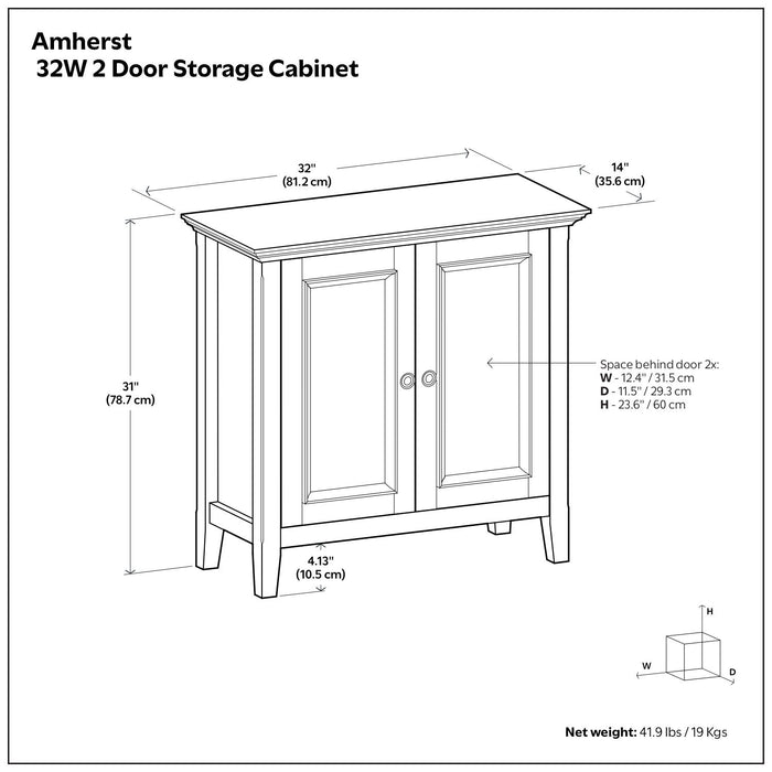 Amherst - Handcrafted Low Storage Cabinet Simpli-Home
