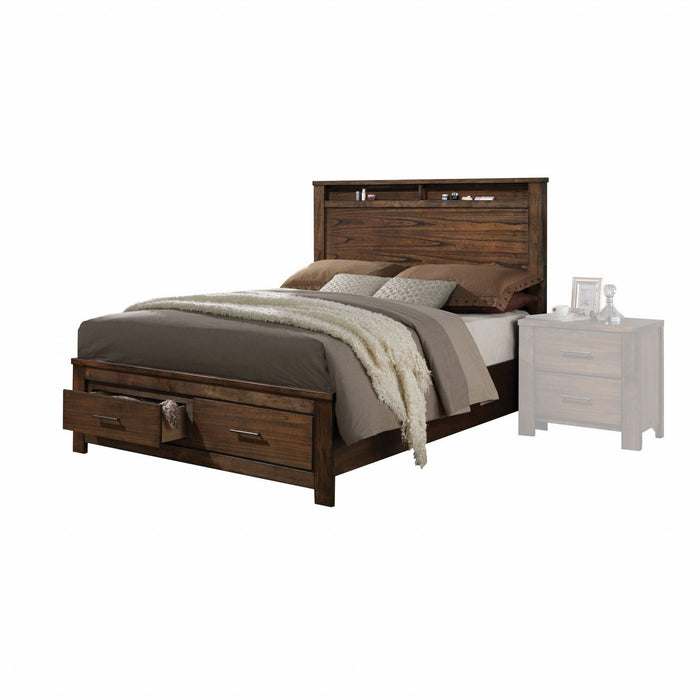 Upholstered Bed - Brown / Black