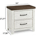 2 Drawer Nightstand With Brass Arch Pulls, Bedroom Furniture - Brown / Distressed White / Walnut Home Essentials