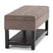 Saxon - Upholstered Transitional Storage Ottoman Bench Simpli-Home
