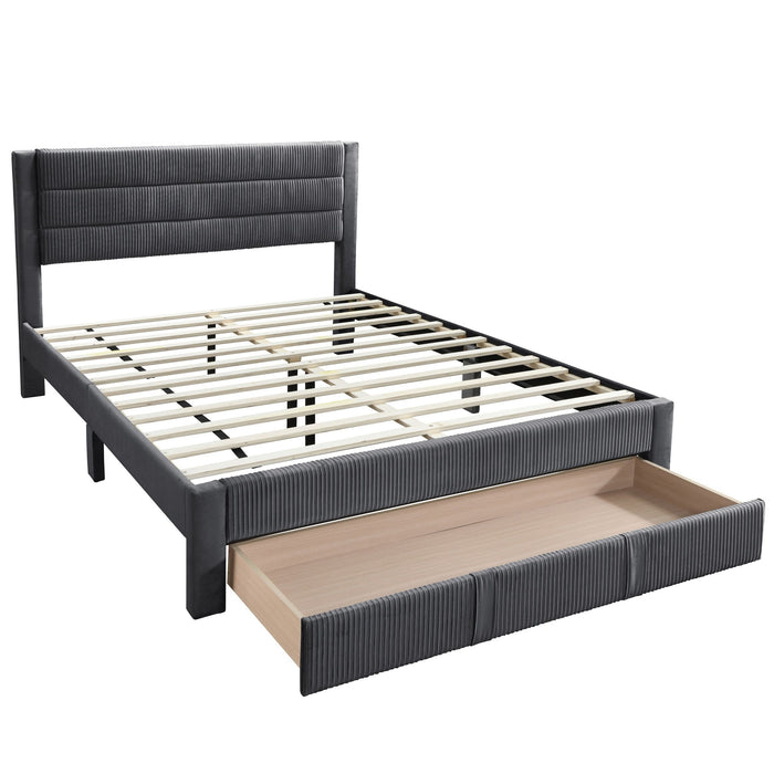 Contemporary Bed With Storage Drawer Home Essentials