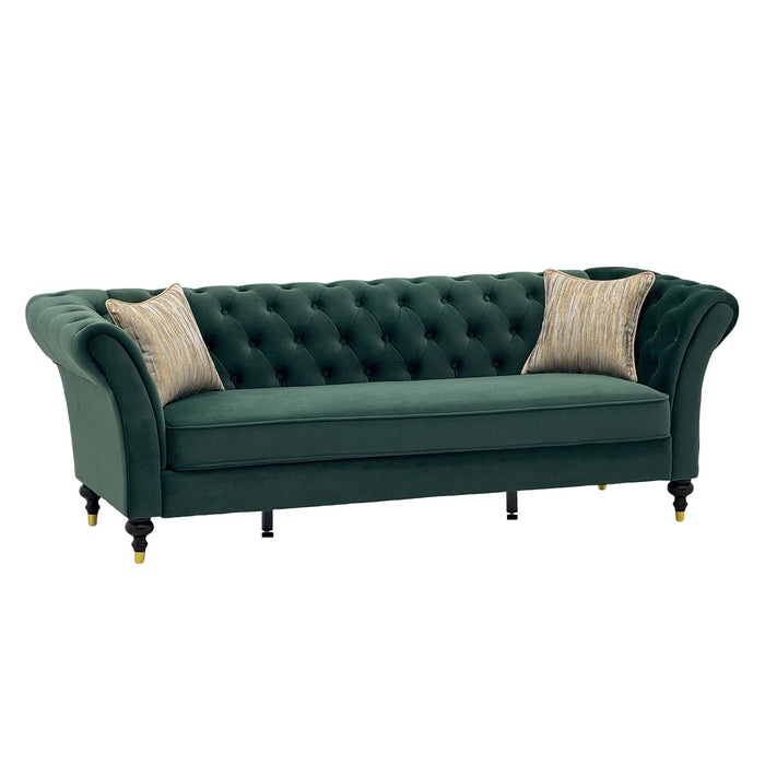 Chesterfield Sofa, 3 Seat Couch With Deep Button Tufted Back, Rolled Arms Home Essentials