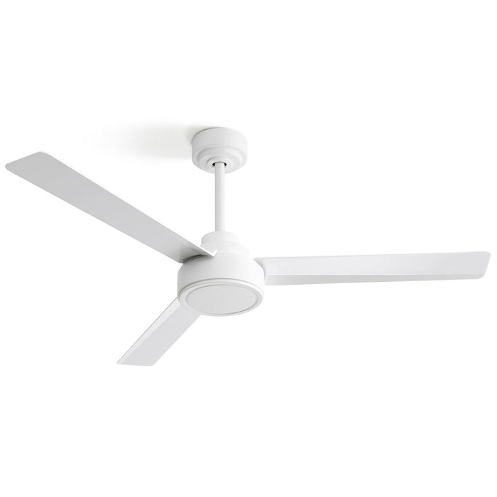 52" Ceiling Fan Without Light With Remote Control, 3 Abs Blades Farmhouse Ceiling Fan 6 - Speed Reversible Dc Motor White For Living Room, Bedroom, Kitchen