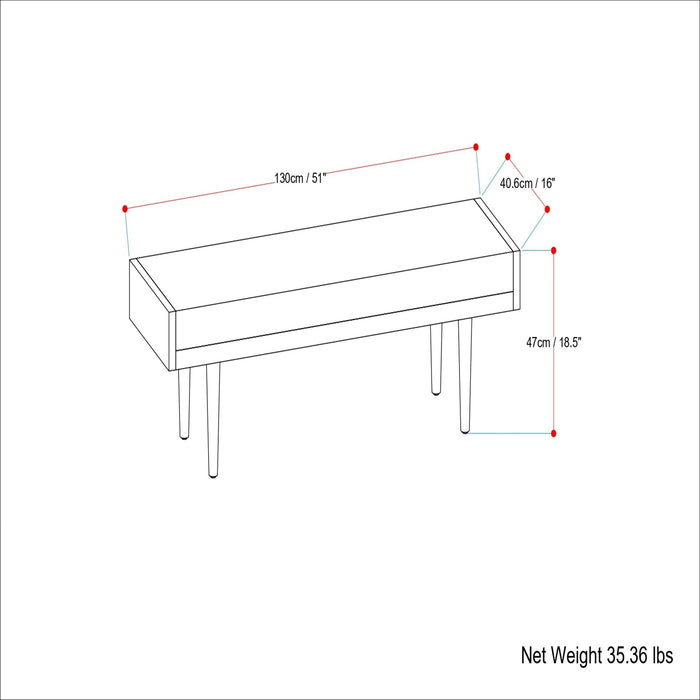 Anya - Ottoman Bench - Black Simpli-Home