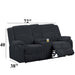Motion Loveseat Recliner With Console Soft Seat Upholstered For Living Room - Black Home Essentials