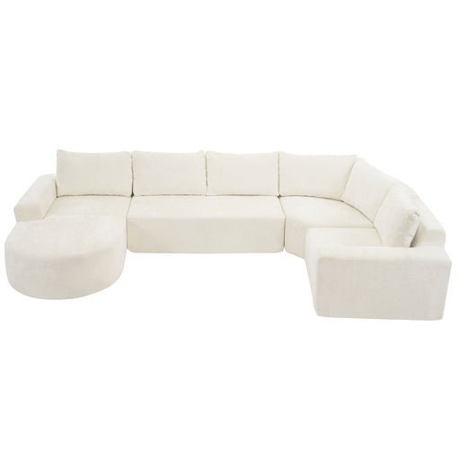 Modular Cloud Sectional Sofa Set, U-Shaped Upholstered Couch With Deep Seat Noble House