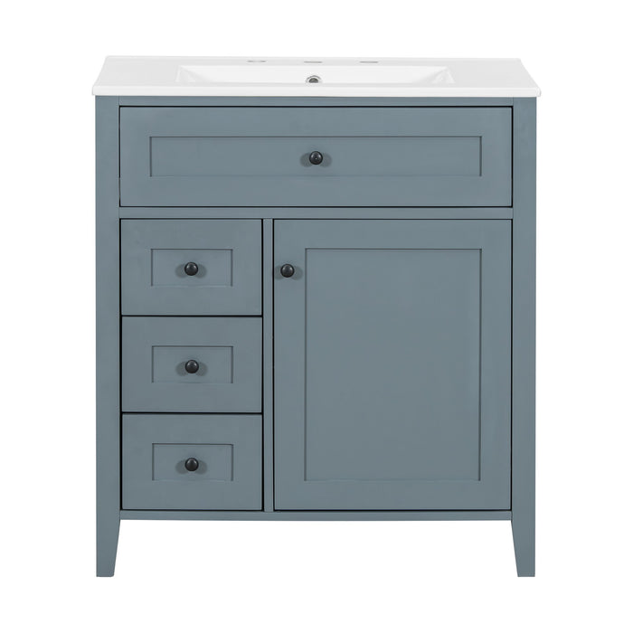 Modern Bathroom Vanity With Sink, 3 Drawers And Adjustable Shelf Hearth and Haven