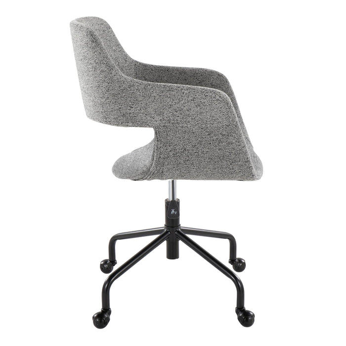 Margarite Contemporary Adjustable Office Chair In Black Metal And Gray Fabric By Lumisource