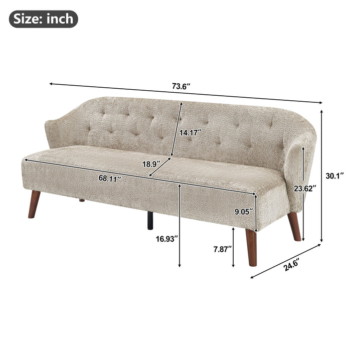 3 Seater Tufted Upholstered Couch Comfy Living Room Sofa Noble House