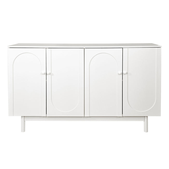 4 Door Storage Cabinet For Living Room - White