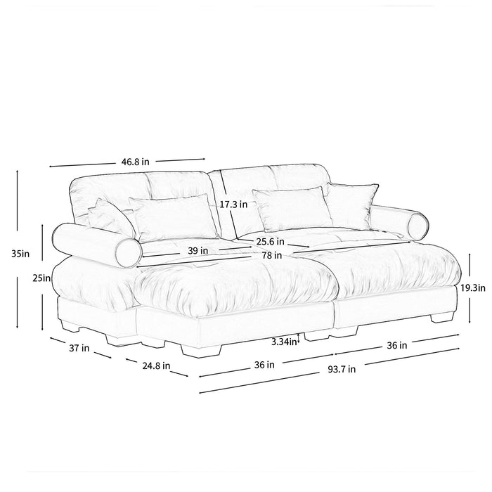 Super Comfort Oversized Modular Sectional Sofa With Movable Ottoman Home Essentials