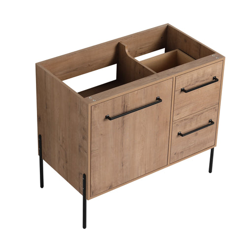 35" Freestanding Bathroom Vanity With Soft Close Doors And 2 Drawers (Vanity Only) - Imitative Oak Home Essentials
