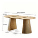 Dining Table, Flexible Extendable Oval Design With Slatted Legs - Natural Wood Home Essentials