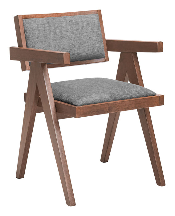 Delhi - Dining Chair (Set of 2) - Gray / Walnut Zuo Modern