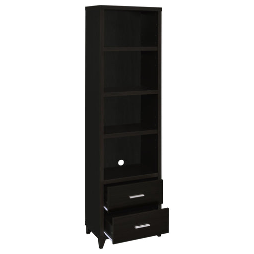 Media Tower With And Drawer With Adjustable Shelves Handles - Brown Furniture Max
