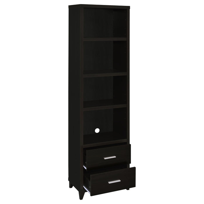 Media Tower With And Drawer With Adjustable Shelves Handles - Brown Furniture Max