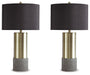 Jacek - Metal Table Lamp (Set of 2) - Gray / Brass Finish Signature Design by Ashley®