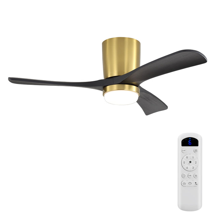 42" Ceiling Fan With Dimmable LED Light, DC Reversible Motor, 6 Speed Adjustable For Living Room - Gold / Black Daily Nest